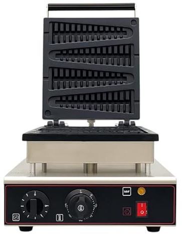 Gaufrier à Épi Professionnel – 4 Gaufres sur Bâtonnet – 1,75 kW – Moules Profonds 30 mm – Street Food, Fêtes Foraines et Cafés