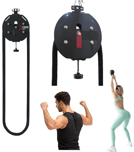 Entrenador de Cuerda Sin Fin, Sistema de Poleas de Cable Portátil, Máquina de Escalada con Poleas y Resistencia Ajustable, Ideal para Principiantes, Gimnasios en Casa y Pacientes en Rehabilitación