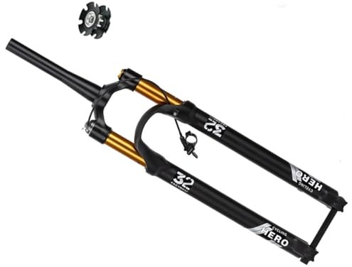 FKXSXAZ Forcella Ammortizzata ad Aria MTB Gas Shock XC 27,5 29 Pollici Forcella Anteriore per Mountain Bike con Controllo Via Cavo Tubo Conico Escursione 28,6 mm Perno Passante 120