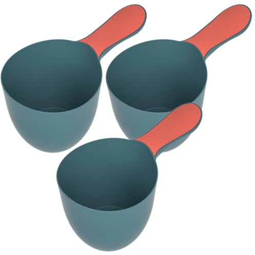 HOOTNEE Lot de 3 Louches de Bain en Plastique Vert Foncé Seaux d'eau pour Bébé Cuillères Ergonomiques Polyvalentes pour Bain et Jeux Aquatiques Accessoires Bébé Pratiques et Légers