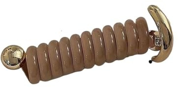 Haargummi Mit Telefonkabel 1 paar Mode Stil Spirale Haar Gummi Metall for Mädchen Und Frauen Zubehör Kopf Band Clip Bogen(Khaki)