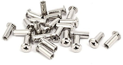 sourcing map 24pcs M6x20mm Innengewinde Kreuzschlitz Zylindermutter Möbelbeschläge