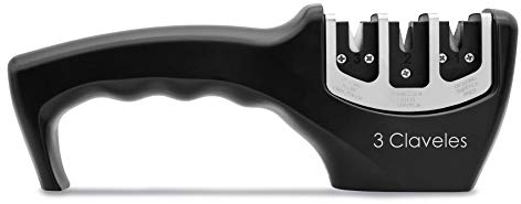3 CLAVELES AFILADOR Cuchillos 3 Pasos 3C, Cerámica, Negro, 1.25 picometer