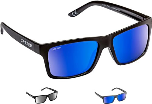 Cressi Bahia Floating Sunglasses Black/Blue Mirrored Lenses