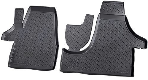 Recambo 3D Gummi Fußmatten kompatibel für VW T5 / T6 | BJ ab 2003> | Auto Gummimatten | Passgenau | mit Rand | schwarz | vorne