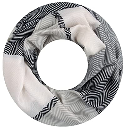 Majea Damen Loop Schal Schlauchschal Halstuch (880025) (schwarz 10)