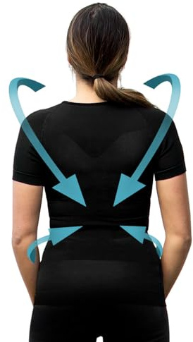 Curveless Kroppskorrigerings-t-shirt för kvinnor | anti-ryggsmärta | rygg och axlar | kompression | bodysuit | kortärmad