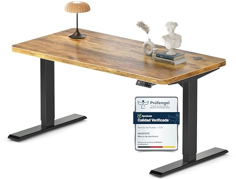 MAIDeSITe Höhenverstellbarer Schreibtisch (140x70cm), Höhenverstellbar Stehtisch Elektrisch, Energieeffizient‌ Flüsterleiser Dualmotor Traglast 160kg Mit Kollisionsschutz Funktion - S2 Pro
