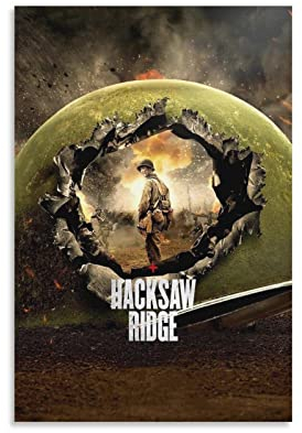 Hacksaw Ridge Biography War Story Movie Poster Canvas Art Poster And Wall Art Picture Print Modern Family Bedroom Decor Posters 16x24inch(40x60cm)