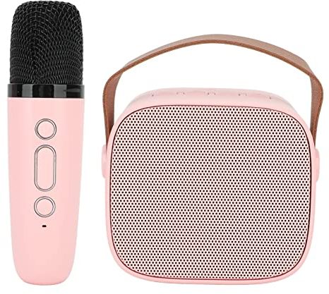 Kids Karaoke Machine with Wireless Microphones Portable Premium Mini Karaoke Machine Bluetooth Speaker for Adults, Karaoke Toys Gifts for Girls (Pink)