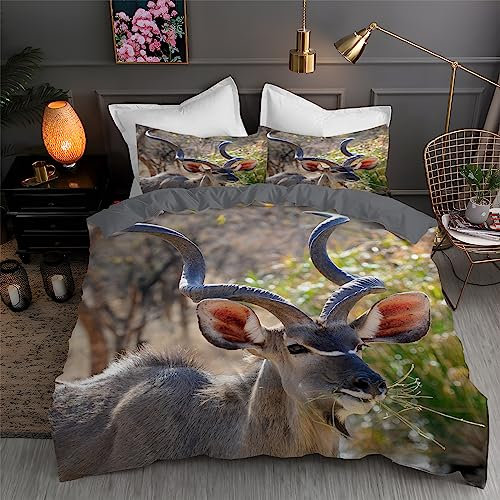 BettwäSche 135x200 Grau Bettbezug Set 3 Teilig Kudu Flauschig BettbezüGe und 2 Kissenbezug 80x80, Allergiker BettwäSche-Sets Weiche Microfaser mit ReißVerschluss