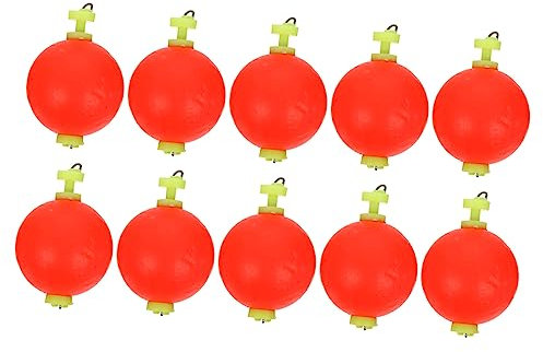 Sosoport 10pcs Sea Fishing Floats Large Red Eva Foam Bobber Set with Spring Sturdy Fish Bobber Fishing Drift for Saltwater Anglers and
