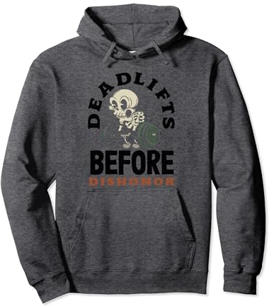 Deadlifts Before Dishonor Skull Weightlifting Pullover Hoodie