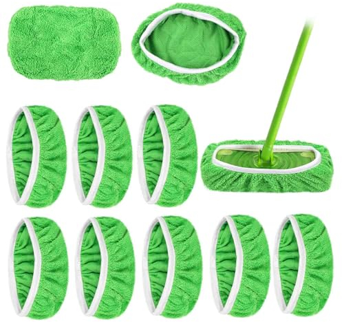 8 Panni per Pavimenti Swiffer, Panni Lavapavimenti Riutilizzabili 25,4 X 11,5 Cm, Scopa Bagnati per Swiffer Sweeper Dust Mop, Panno Lavabile per La Pulizia di Pavimenti Duri, Pavimenti In Legno, Mocio