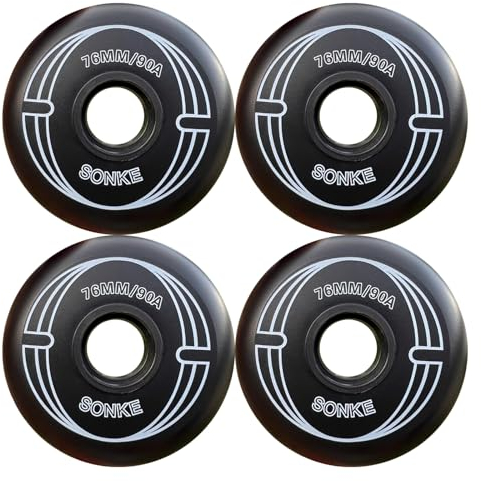 Skateboard-Räder, 4er-Pack, Inline-Rollschuh-Räder, 90A, Rollhockey-Räder für den Innenbereich, mit Lagern, zum Austauschen von -Rädern, Räder 72 mm, 76 mm