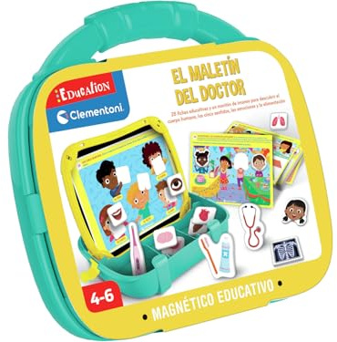 Clementoni - Maletín Magnético de médico - Juego Educativo con Enfoque Montessori para Niños - Aprende sobre el Cuerpo Humano - Incluye Folleto Educativo - A Partir de 2 Años - 55558
