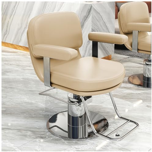 Llchaensc Friseurstuhl Mit Hydraulischer Pumpe Friseursessel 360° Drehbar Friseurstühle Barber Stuhl Einstellbar, Mit Fußstütze Für Friseursalon Spa Tattoo Shop,Grau,D