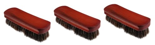 VALICLUD 3piezas Cepillo De Limpieza De Zapatos De Madera Cerdas De Crin De Caballo Herramienta Práctica para Pulido para Calzado y Accesorios