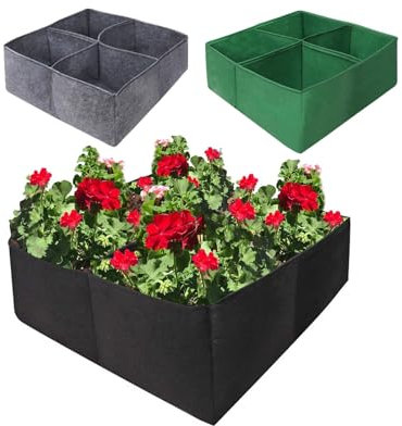 hardtry Pflanzenwachstum Taschen 90L,Grow Tasche 4 Plaids Pflanzsack Pflanzengefäße Dicke Vliesstofftöpfe Atmungsaktiv Beutel Pflanztasche für Tomaten, Gemüse, Blumen, Pflanzen(Black)