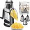 Airpro Rotary Cheese Grater with Handle - Vegetable Shredder with 3 Stainless Steel Blades & Strong Suction Base,Round Mandoline Slicer & Food Chopper for Kitchen