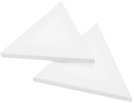 Veemoon Tableau de Peinture Créatif Triangulaire Toile à Peindre 20 Cm Coton Blanc 2 Pièces pour Étudiants Amateurs Décoration Murale Artistique