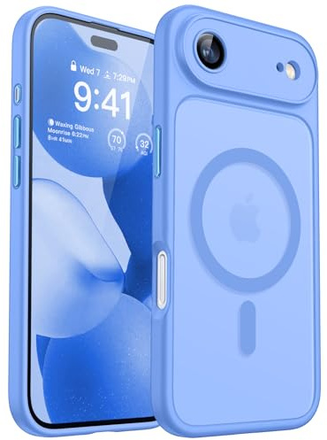 CANSHN für iPhone Air Hülle mit Kameraschutz, Himmelblau | Vollständiger Kameraschutz, kompatibel mit MagSafe, lichtdurchlässig, matt, militärischer Schutz, kratzfest, schmale Passform