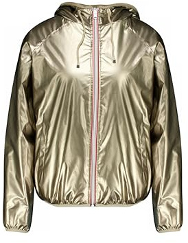 Deeluxe - Blouson Veste chaude cocooning ISSIA réversible métallisée et imitation fourrure cosy ultra douce fermeture zippée et capuche - Taille L