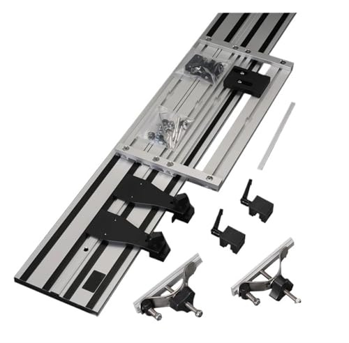 QTYQWC Nuove binari di Guida da 1,4 m di binari + Base Universale per Sega Circolare, Sega a Pista, Sega a Cuoio, Lavorazione del Legno (Impostato a con 9 Pollici)