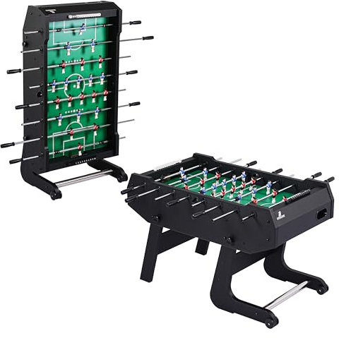 Cougar Powerkick Pro Tischkicker | Klappbarer Kickertisch, Grünes Spielfeld | Inkl. 4 Bälle & 2 Punktzähler | Indoor-Fußballtisch | Maße 139 x 74 x 88 cm