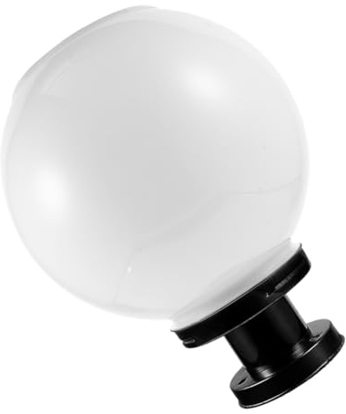 HAMPPLIES Lampione Solare a Led a Globo Da 20 Cm, Luce a Colonna in Acciaio Inox e Acrilico, Rilevatore Crepuscolare Automatico Per Illuminazione Esterna Giardino, Cortile e Recinzione