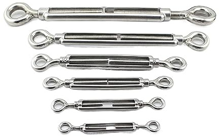Stainless Steel Turnbuckle Eye and Eye, 1pcs M4 M5 M6 M8 M10 M12 A2 304 Stainless Steel Eye ; Eye Turnbuckle Wire Rope Tension Tightener(M14)