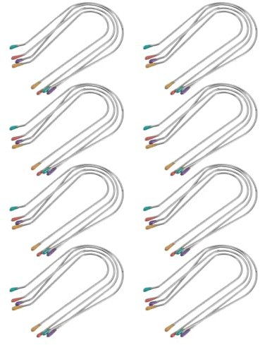 Ciieeo Lot de 32 Pinces de Rechange U en Acier Inoxydable pour Bigoudis Chauffants 2,54 Cm 3,2 Cm 3,81 Cm 4,45 Cm, Clips pour Rouleaux Électriques, Accessoires Coiffure Femmes, Fixation