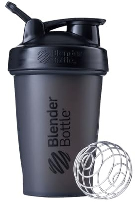 BlenderBottle Classic Shaker Bottle Perfect for Protein Shakes and Pre Workout, 20-Ounce, Black