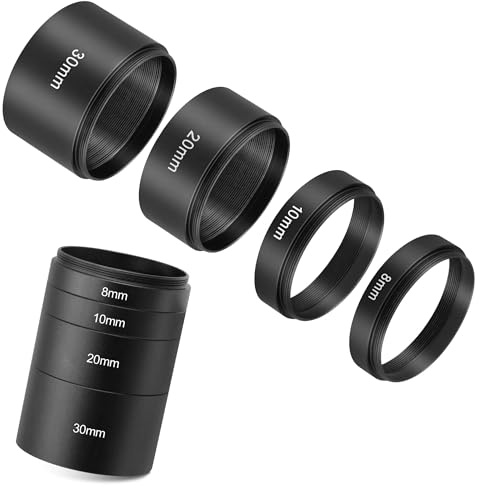 Astromania 5,1 cm Teleskop-Verlängerungsrohr-Set mit M48-Gewinde 8/10/20/30 | Metall Teleskop Foto Adapter, Teleskop Zubehör Lösen Fokussierung, Fit Kamera & Astronomie Teleskope, für Astrofotografie