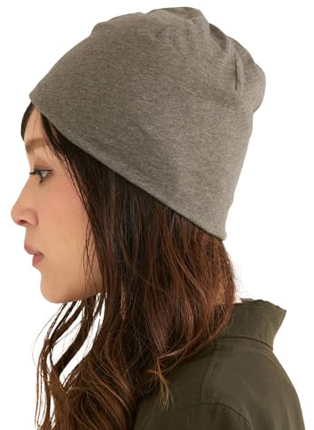 CHARM Hombres Damas 100% Orgánico Algodón Gorros Beanie Sombrero Suave Apretado Encajar Quimio Gorra Medicinal Ponerse Unisex Marrón