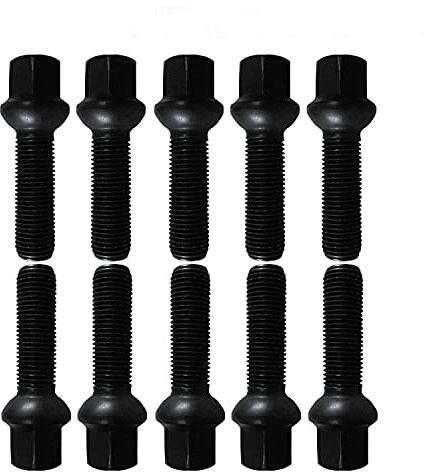10 Radschrauben Radbolzen schwarz Kugelbund M14x1,5 40mm