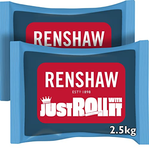 Renshaw Zuckerpaste, Rollfertige Zuckerpaste für Torten - Tiefschwarz, 2.5 kg (Packung mit 2 Stück)