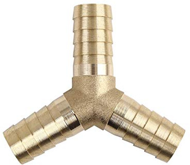 sourcing map Schlauchverbinder Messing Adapter, Y-Form 19m | Schlauchanschluss für Luft, Wasser, Gas, Öl Rohr