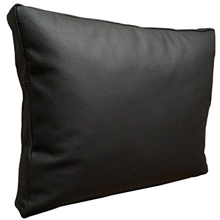 Quattro Meble Schwarz Echt Lederkissen Sofa Deko Kissen Echtleder Rückenkissen Rindsleder Leder Modell P&Z (40 x 40cm)
