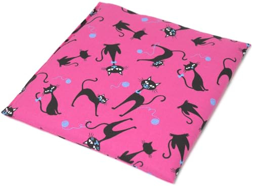 Kirschkernkissen 19x19cm Katzen-pink. Wärmekissen und Kältekompresse. Kirschkernsäckchen 19 x 19 cm