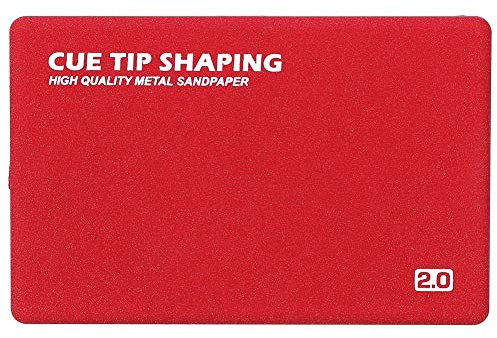 Keenso Billard Cue Tip Shaper, 1 stücke hohe Festigkeit Billard Cue Tip Shaper Snooker Pool Schleifpapier 88x57x4mm (rot)