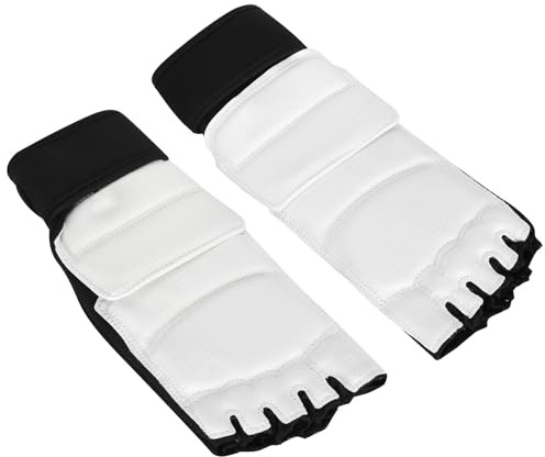 CHICIRIS Lot de 2 protège-Pieds de Taekwondo, de la Cheville, Chaussettes de de Taekwondo, Coussinets de pour Adultes et Enfants, Kickboxing, Gym, entraînement (S-Blanc