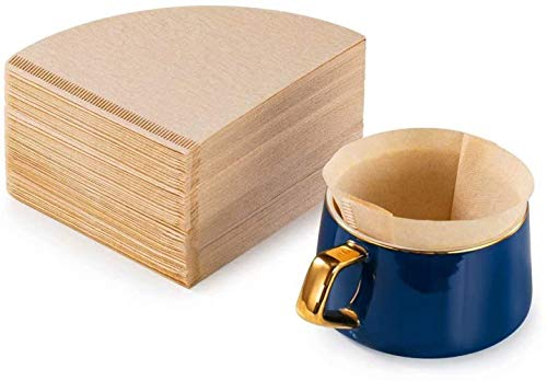 100 Pcs Filtres à Café en Papier Coniques Filtre Papier Capsules Cafetière Filtres Papier Naturel Non Blanchis Jetables Filtre à Café Papier Corbeille pour Cuisine Bar Café 2 à 4 Tasses