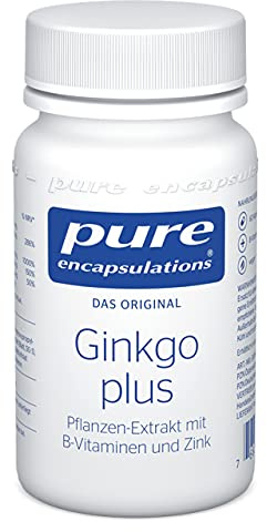Pure Encapsulations - Ginkgo plus - Ginko Extrakt, Vitamin B6, B12, Folsäure und Zink - Unterstützt die Gedächtnisfunktion - 60 Kapseln