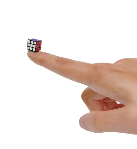 TaoLeLe Mini-Zauberwürfel, 1 cm 3x3 Mini-Speed-Zauberwürfel, das kleinste Puzzle der Welt, Stickerless, ABS, Twisty, Schwarz, 1 Stück, für Erwachsene
