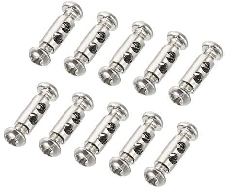 PATIKIL 5.3x10mm Fil Corde Clips, 20 Pcs Acier Câble Pinces 3mm Double Trous Fil Serrure Corde Raccords Clip avec M4*0.7 Vis pour Câble
