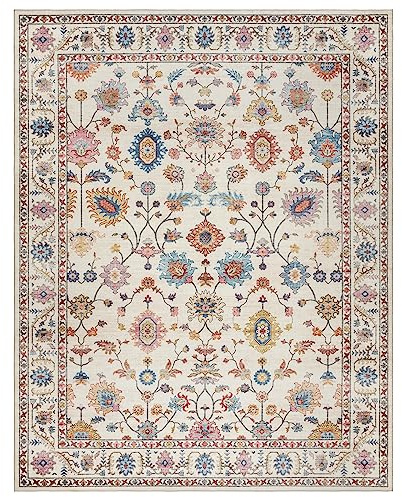 Gertmenian Indoor Boho Area Rug - 6x9 Medium, Non Slip, Super Strong, Ideal for High Traffic Areas in Bedroom, Living Room, Kitchen - Cullen, Cream/Multi, 28547
