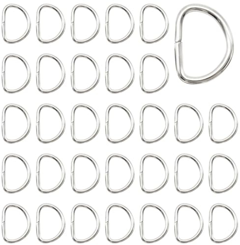 Hocansen Metall D Ring Schnalle 1.5/2/2.5/3.2/3.8cm Gurtbänder Schnalle Silber Halbringe Gurtversteller für Rucksack, Taschen und Haustier Halsband