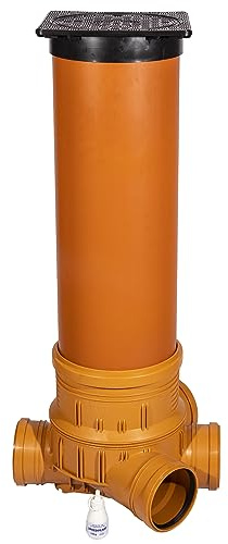 SPEEDPLANT Revisionsschacht Abwasser DN315 / 4 x DN160 - Kontrollschacht - Schachtboden, Rohr, Deckel und Gleitmittel Komplett-Set