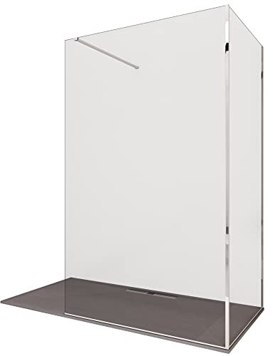 OLIMPO DOCCE - Parete doccia walk-in due lati trasparente senza profili H195 8mm OSIRIDE - 80x80